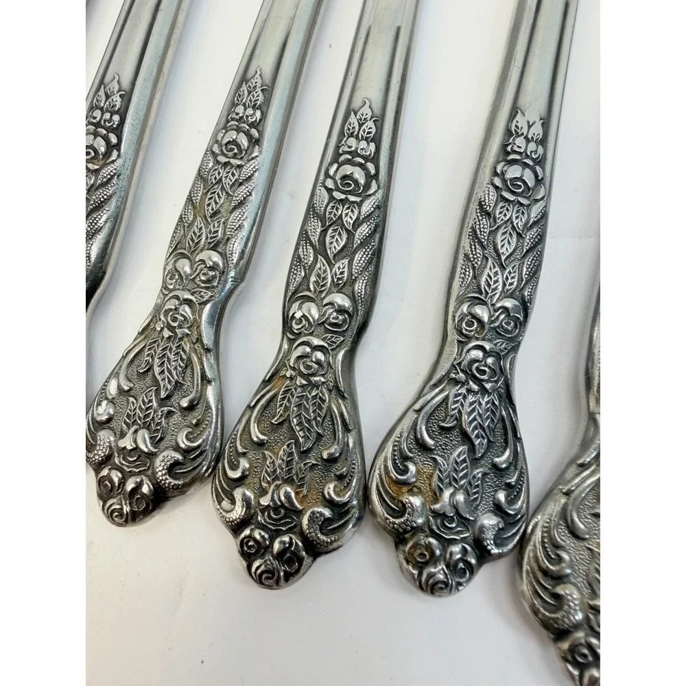 Versailles Dinner Knives Stainless by MSI Japan Set Of 11 Floral Crafting